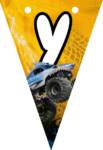 Banderin letra Y Megalodon Monster Jam imprimible gratis Banderin letra Y Megalodon Monster Jam imprimible gratis