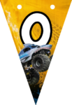 Banderin número 0 Megalodon Monster Jam imprimible gratis Banderin número 0 Megalodon Monster Jam imprimible gratis