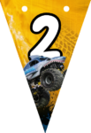 Banderin número 2 Megalodon Monster Jam imprimible gratis Banderin número 2 Megalodon Monster Jam imprimible gratis