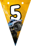 Banderin número 5 Megalodon Monster Jam imprimible gratis Banderin número 5 Megalodon Monster Jam imprimible gratis