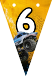 Banderin número 6 Megalodon Monster Jam imprimible gratis Banderin número 6 Megalodon Monster Jam imprimible gratis