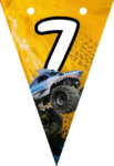 Banderin número 7 Megalodon Monster Jam imprimible gratis Banderin número 7 Megalodon Monster Jam imprimible gratis