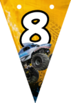 Banderin número 8 Megalodon Monster Jam imprimible gratis Banderin número 8 Megalodon Monster Jam imprimible gratis