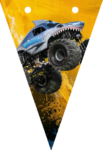 Kit imprimible Banderines gratis Megalodon Monster Jam candy bar – Cumpleaños extremo