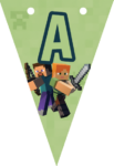 Banderin letra A Minecraft imprimible gratis Banderin letra A Minecraft imprimible gratis