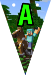 Banderin letra A Minecraft imprimible gratis Banderin letra A Minecraft imprimible gratis