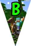 Banderin letra B Minecraft imprimible gratis Banderin letra B Minecraft imprimible gratis