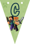 Banderin letra C Minecraft imprimible gratis Banderin letra C Minecraft imprimible gratis