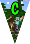 Banderin letra C Minecraft imprimible gratis Banderin letra C Minecraft imprimible gratis