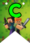 Banderin letra C Minecraft Banderines imprimible gratis Banderin letra C Minecraft Banderines imprimible gratis