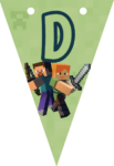 Banderin letra D Minecraft imprimible gratis Banderin letra D Minecraft imprimible gratis