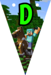 Banderin letra D Minecraft imprimible gratis Banderin letra D Minecraft imprimible gratis