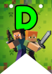 Banderin letra D Minecraft Banderines imprimible gratis Banderin letra D Minecraft Banderines imprimible gratis