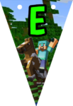Banderin letra E Minecraft imprimible gratis Banderin letra E Minecraft imprimible gratis
