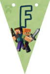 Banderin letra F Minecraft imprimible gratis Banderin letra F Minecraft imprimible gratis