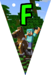 Banderin letra F Minecraft imprimible gratis Banderin letra F Minecraft imprimible gratis