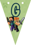Banderin letra G Minecraft imprimible gratis Banderin letra G Minecraft imprimible gratis