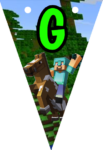 Banderin letra G Minecraft imprimible gratis Banderin letra G Minecraft imprimible gratis