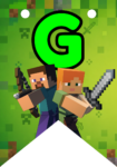Banderin letra G Minecraft Banderines imprimible gratis Banderin letra G Minecraft Banderines imprimible gratis