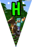 Banderin letra H Minecraft imprimible gratis Banderin letra H Minecraft imprimible gratis