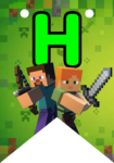 Banderin letra H Minecraft Banderines imprimible gratis Banderin letra H Minecraft Banderines imprimible gratis