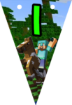 Banderin letra I Minecraft imprimible gratis Banderin letra I Minecraft imprimible gratis