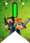 Banderin letra I Minecraft Banderines imprimible gratis Banderin letra I Minecraft Banderines imprimible gratis