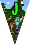 Banderin letra J Minecraft imprimible gratis Banderin letra J Minecraft imprimible gratis