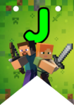 Banderin letra J Minecraft Banderines imprimible gratis Banderin letra J Minecraft Banderines imprimible gratis