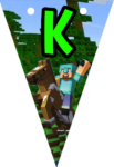Banderin letra K Minecraft imprimible gratis Banderin letra K Minecraft imprimible gratis