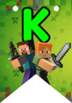 Banderin letra K Minecraft Banderines imprimible gratis Banderin letra K Minecraft Banderines imprimible gratis