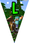 Banderin letra L Minecraft imprimible gratis Banderin letra L Minecraft imprimible gratis