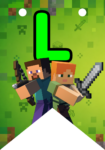 Banderin letra L Minecraft Banderines imprimible gratis Banderin letra L Minecraft Banderines imprimible gratis