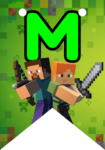 Banderin letra M Minecraft Banderines imprimible gratis Banderin letra M Minecraft Banderines imprimible gratis