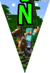 Banderin letra N Minecraft imprimible gratis Banderin letra N Minecraft imprimible gratis