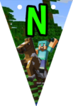 Banderin letra N Minecraft imprimible gratis Banderin letra N Minecraft imprimible gratis