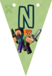 Banderin letra N Minecraft imprimible gratis Banderin letra N Minecraft imprimible gratis