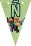 Banderin letra N Minecraft imprimible gratis Banderin letra N Minecraft imprimible gratis