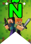 Banderin letra N Minecraft Banderines imprimible gratis Banderin letra N Minecraft Banderines imprimible gratis