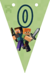 Banderin letra O Minecraft imprimible gratis Banderin letra O Minecraft imprimible gratis