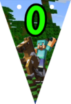 Banderin letra O Minecraft imprimible gratis Banderin letra O Minecraft imprimible gratis