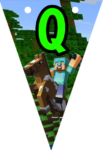 Banderin letra Q Minecraft imprimible gratis Banderin letra Q Minecraft imprimible gratis