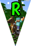 Banderin letra R Minecraft imprimible gratis Banderin letra R Minecraft imprimible gratis