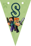 Banderin letra S Minecraft imprimible gratis Banderin letra S Minecraft imprimible gratis