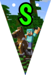 Banderin letra S Minecraft imprimible gratis Banderin letra S Minecraft imprimible gratis