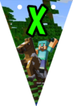Banderin letra X Minecraft imprimible gratis Banderin letra X Minecraft imprimible gratis