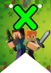 Banderin letra X Minecraft Banderines imprimible gratis Banderin letra X Minecraft Banderines imprimible gratis
