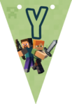 Banderin letra Y Minecraft imprimible gratis Banderin letra Y Minecraft imprimible gratis