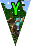 Banderin letra Y Minecraft imprimible gratis Banderin letra Y Minecraft imprimible gratis