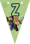 Banderin letra Z Minecraft imprimible gratis Banderin letra Z Minecraft imprimible gratis